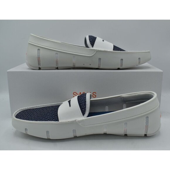 SWIMS Mens Size 12 Printed Penny Loafer White Slip On Loafers Shoes - Picture 9 of 12